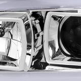 Coolstuffguru Chrome Housing Clear Lens LED Light Bar Projector Headlight Compatible with Gmc Yukon XL SLT Sierra 1999-2006, 01-06 Yukon Denali XL, L+R Pair Head Light Lamp Assembly