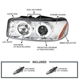 Coolstuffguru Compatible with Gmc Denali Yukon Sierra Led Chrome Clear Projector Head Lights