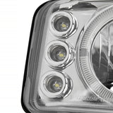 Coolstuffguru Compatible with Gmc Denali Yukon Sierra Led Chrome Clear Projector Head Lights