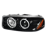 Coolstuffguru Compatible with GMC Sierra Denali Yukon XL LED Jet Black Halo Projector Headlights Headlamps