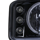 Coolstuffguru Compatible with GLOSSY BLACK 99-06 GMC SIERRA PROJECTOR LED HALO HEADLIGHTS+BUMPER LAMPS