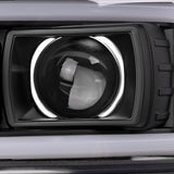 Coolstuffguru Black Housing Clear Lens LED Light Bar Projector Headlight Compatible with Gmc Yukon XL SLT Sierra 1999-2006, 01-06 Yukon Denali XL, L+R Pair Head Light Lamp Assembly