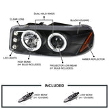 Coolstuffguru Compatible with GMC Yukon Denali Xl Dual Halo Projector Black Head Lights