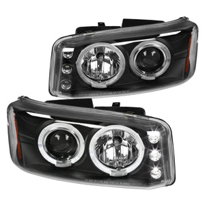 Coolstuffguru Compatible with GMC Yukon Denali Xl Dual Halo Projector Black Head Lights