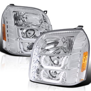 Coolstuffguru Compatible with GMC Yukon XL Denali 1500/2500 Chrome U-Halo LED Projector Headlights