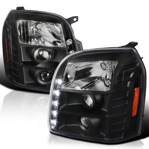 Coolstuffguru Compatible with Gmc Yukon Denali XL Black LED Projector Head Lights