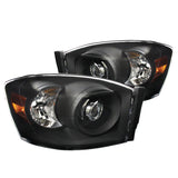 Coolstuffguru Compatible with Dodge Ram 1500 2500 3500 Black Projector Headlights Head Lamps Pair