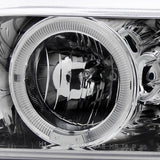 Coolstuffguru Compatible with Bmw E39 5-Series 528I 530I 540I Dual Halo Led Chrome Projector Headlights