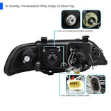 Coolstuffguru Compatible with Bmw E39 525I 530I 540I Halo Led Black Projector Headlights