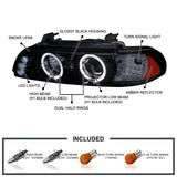 Coolstuffguru Compatible with Bmw E39 525I 530I 540I Halo Led Black Projector Headlights