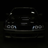 Coolstuffguru Compatible with Bmw E39 528I 540I Dual Halo Led Black Projector Head Lights