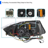 Coolstuffguru Compatible with BMW E90 3-Series Halo Led Glossy Black Projector Headlights