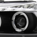 Coolstuffguru Compatible with Bmw E90 3-Series 4Dr Led Dual Halo Black Projector Head Lights