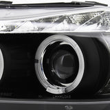 Coolstuffguru Compatible with Bmw E90 4Dr 3-Series Black Led Signal Eyelid Halo Projector Head Lights