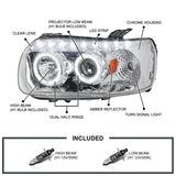 Coolstuffguru Compatible with Ford Escape Chrome Dual Halo Projector Smd Led Headlights Lamps