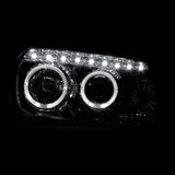 Coolstuffguru Compatible with Ford Escape Chrome Dual Halo Projector Smd Led Headlights Lamps