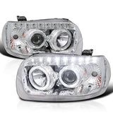 Coolstuffguru Compatible with Ford Escape Chrome Dual Halo Projector Smd Led Headlights Lamps