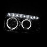 Coolstuffguru Compatible with Ford Escape Dual Halo Smoke Lens Projector Headlights Pair w/ LED DRL Strips