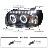 Coolstuffguru Compatible with Ford Escape Black Dual Halo SMD LED Strip Projector Headlights