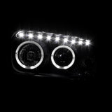 Coolstuffguru Compatible with Ford Escape Black Dual Halo SMD LED Strip Projector Headlights