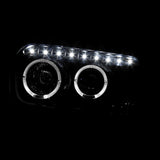 Coolstuffguru Compatible with Ford Escape Dual Halo Black Smoke Projector Headlights Pair w/ LED DRL Strips