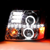 Coolstuffguru Compatible with Cadillac Escalade Led Halo Projector Chrome Clear Head Lights