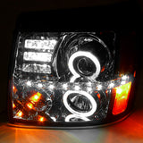 Coolstuffguru Compatible with Cadillac Escalade Ext Esv Projector Halo Led Headlights Smoked