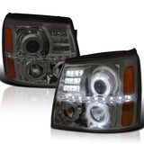 Coolstuffguru Compatible with Cadillac Escalade Ext Esv Projector Halo Led Headlights Smoked