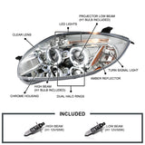 Coolstuffguru Compatible with Mitsubishi Eclipse Chrome Clear Led Halo Projector Headlights