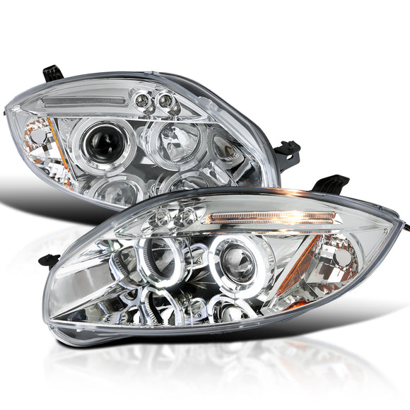 Coolstuffguru Compatible with Mitsubishi Eclipse Chrome Clear Led Halo Projector Headlights