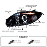 Coolstuffguru Compatible with Mitsubishi Eclipse Gs Gt Se Dual Halo Led Projector Headlights Smoked