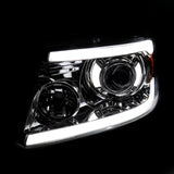 Coolstuffguru LED Tube Bar Strips Projector Headlights Compatible with Ford F150 2004-2008, 06-08 Mark LT L+R Pair Head Light Lamp Assembly