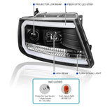 Coolstuffguru Black Housing Clear Lens LED Bar Projector Headlights Compatible with Ford F150 2004-2008, 06-08 Lincoln Mark LT, L+R Pair Head Light Lamp Assembly