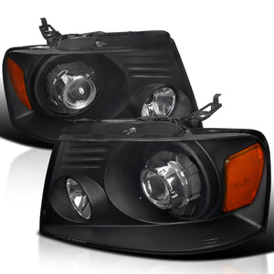 Coolstuffguru Compatible with Ford F150 Lincoln Mark LT Custom Retrofit Black Projector Headlights