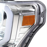 Coolstuffguru LED Light Bar Chrome Housing Clear Lens Projector Headlights Compatible with Ford F150 2009-2014 L+R Pair Head Light Lamp Assembly