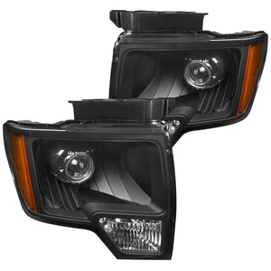 Coolstuffguru Compatible with Ford F-150 New Retrofit Style JDM Crystal Black Projector Headlights