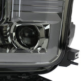 Coolstuffguru LED Light Bar Smoke Lens Sequential Signal Switchback Projector Headlights Compatible with Ford F150 2015-2017 L+R Pair Head Light Lamp Assembly