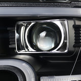 Coolstuffguru Compatible with Ford F150 Black Clear Projector Headlights+LED Bar