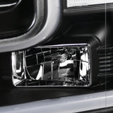 Coolstuffguru Compatible with Ford F150 Black Clear Projector Headlights+LED Bar