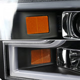 Coolstuffguru Compatible with Ford F150 Black Clear Projector Headlights+LED Bar