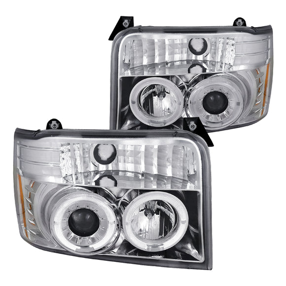 Coolstuffguru Compatible with Ford F150 Bronco Chrome Clear Projector Head Lights