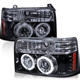 Coolstuffguru Compatible with Ford Bronco F150 F250 F-150 F-250 Smoked Halo Projector Head Lights