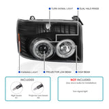 Coolstuffguru Compatible with Ford Bronco F150 F250 F-150 F-250 Black Projector Head Lights