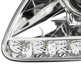 Coolstuffguru Compatible with Ford F150 Expedition Euro Chrome Clear LED Projector Headlights Pair