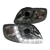 Coolstuffguru Compatible with Ford F150 Expedition Euro Smoke Lens LED Projector Headlights Pair