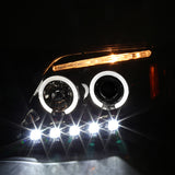 Coolstuffguru Compatible with Glossy Black 97-03 F150 Dual Halo Projector Headlights+Led Drl Driving Fog L