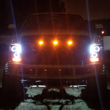 Coolstuffguru Compatible with Ford F250 F350 F450 Led Dual Halo Glossy Black Projector Head Lights