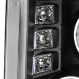 Coolstuffguru Compatible with Ford F250 F350 F450 Led Dual Halo Black Projector Head Lights