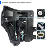 Coolstuffguru Compatible with Ford F250 F350 F450 F550 Super Duty LED Bar Glossy Black Projector Headlights