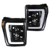 Coolstuffguru Compatible with Ford F250 F350 F450 F550 SuperDuty Pickup LED Jet Black Projector Headlights